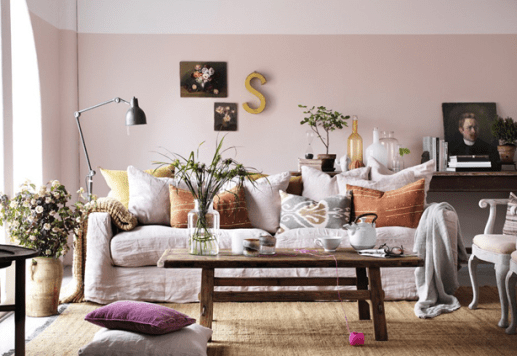 pastel feminine living room