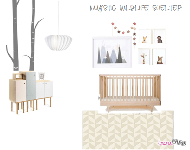 Moodboard Mystic wildlife shelter nursery by Tsoupress